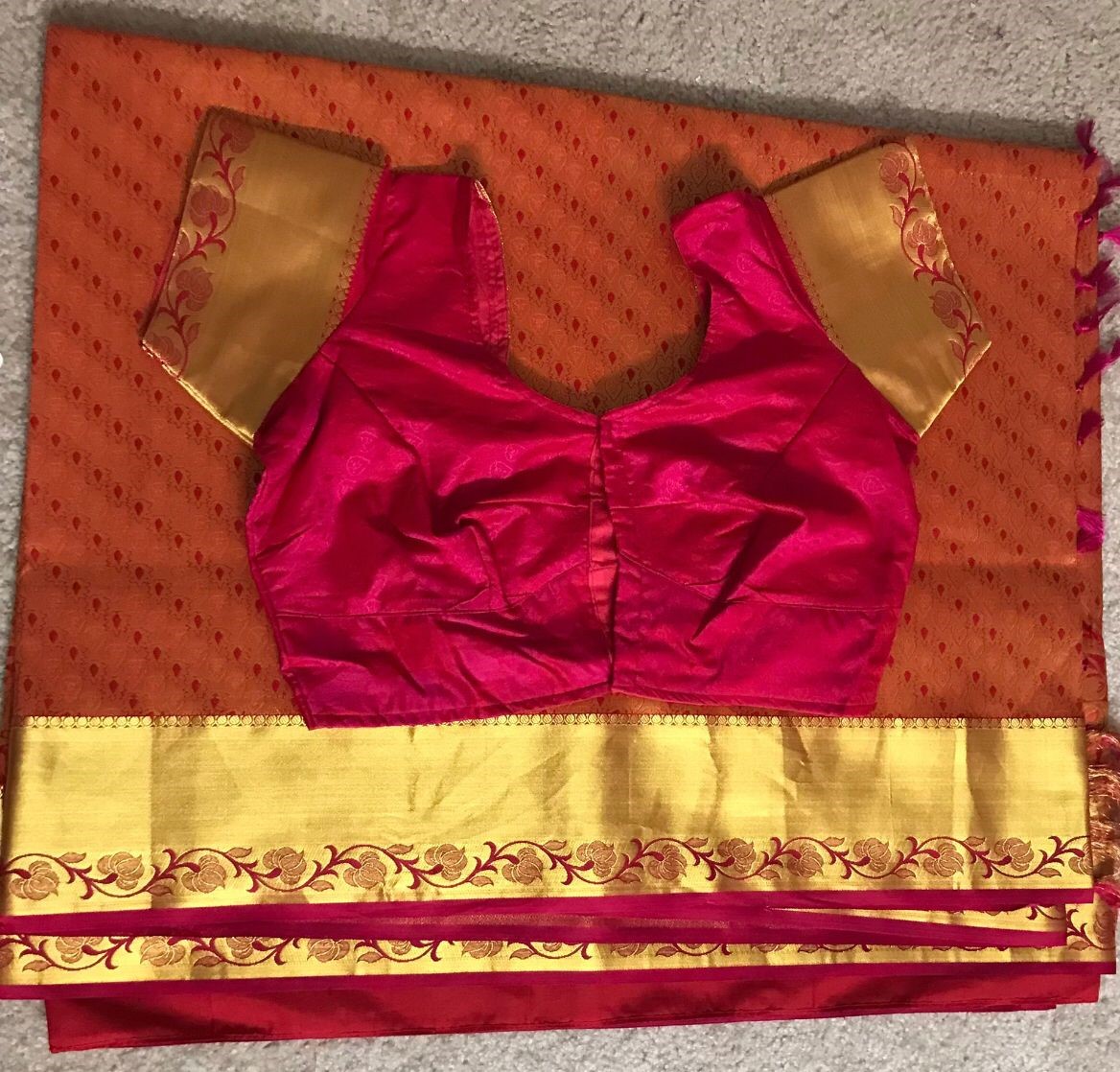 indian saree with stitched blouse